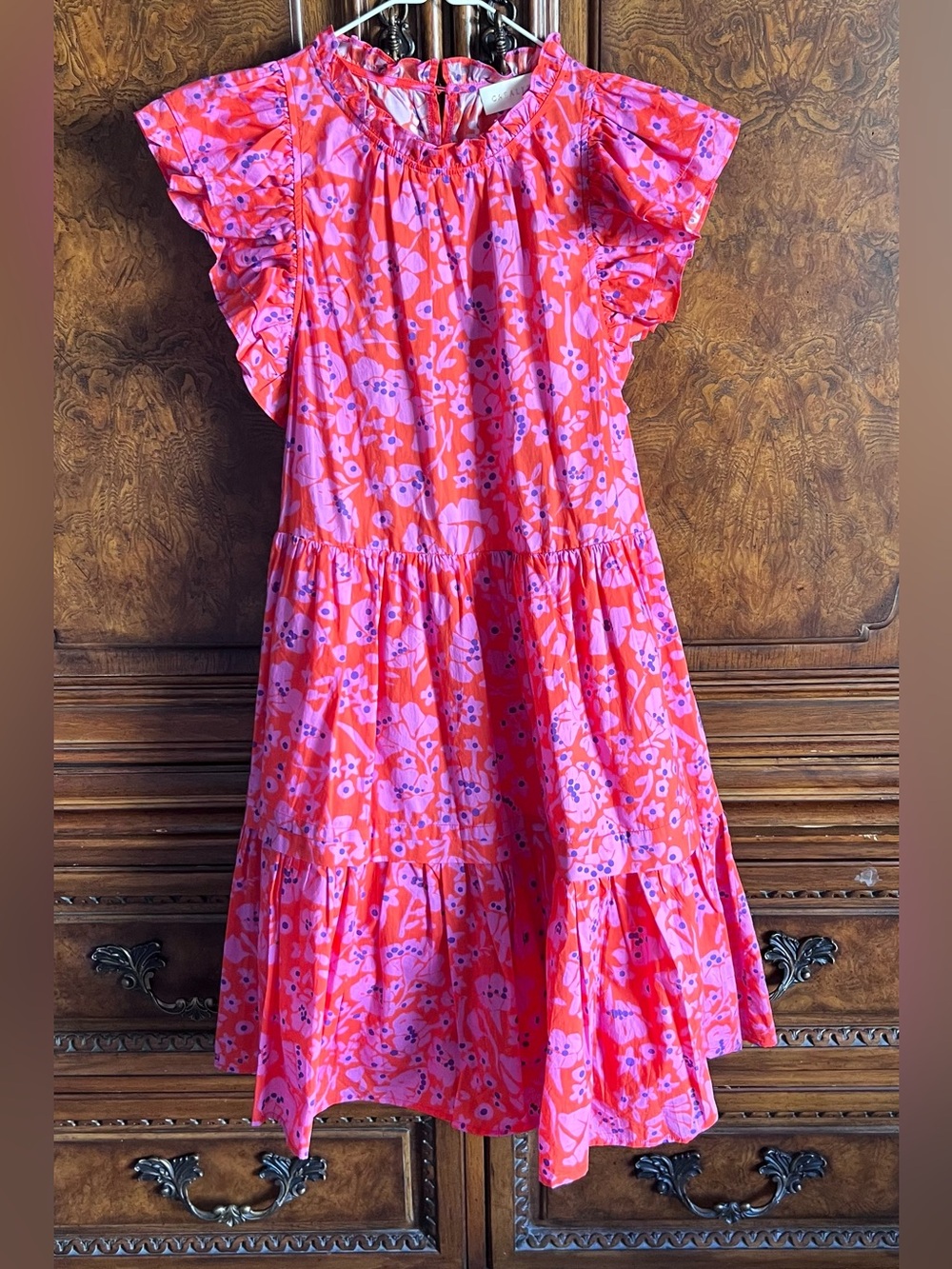 Caballero Collection Shae Dress in Wine Cup Flower Print - M